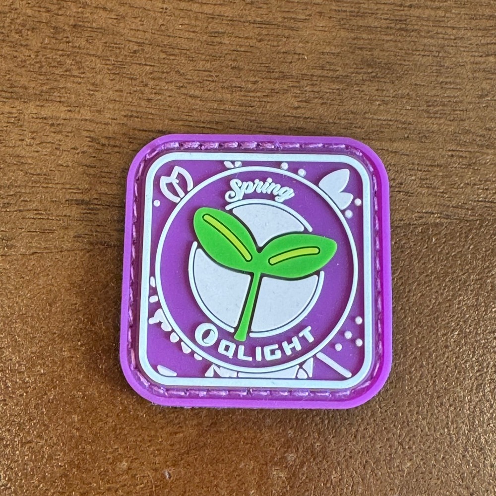 Olight Spring PVC Morale Patch Purple Green Sprout Hook and Loop EDC Accessory